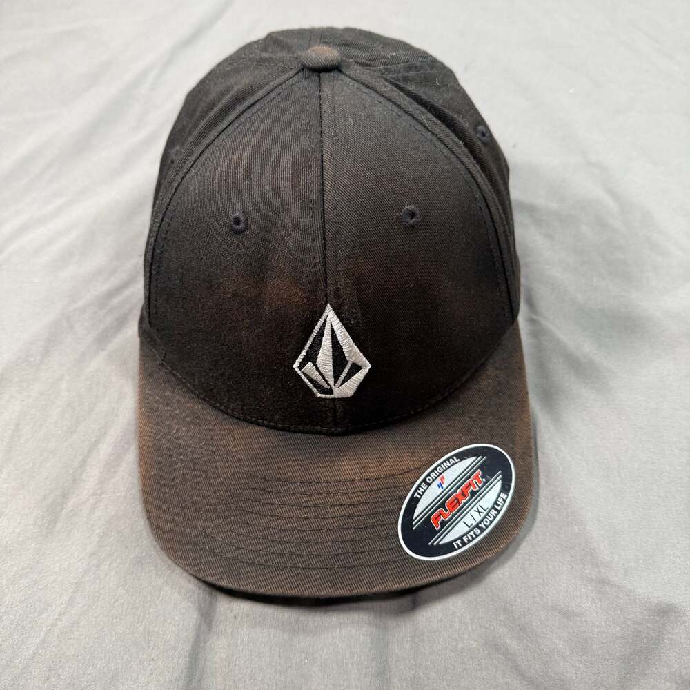 Volcom Flexfit Hat Cap Black Logo Size L/XL